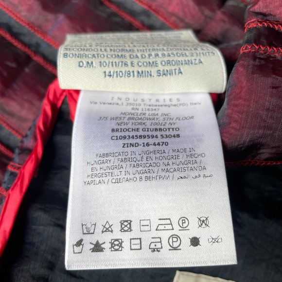 Moncler Women's Red Brioche Down Jacket - Picture 16 of 16